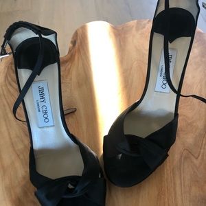 Jimmy Choo black satan heels